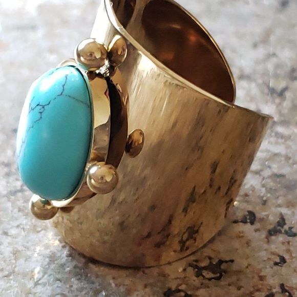 New! FP Starline Mojave Gold Turquoise Ring - Picture 11 of 15